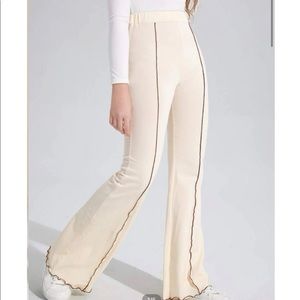 Cream Brown flare pants